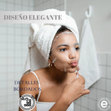Conjunto de 3 toallas blancas de ducha de algodón de 370 g, con textura suave y tamaño grande, ideales para secar después del baño