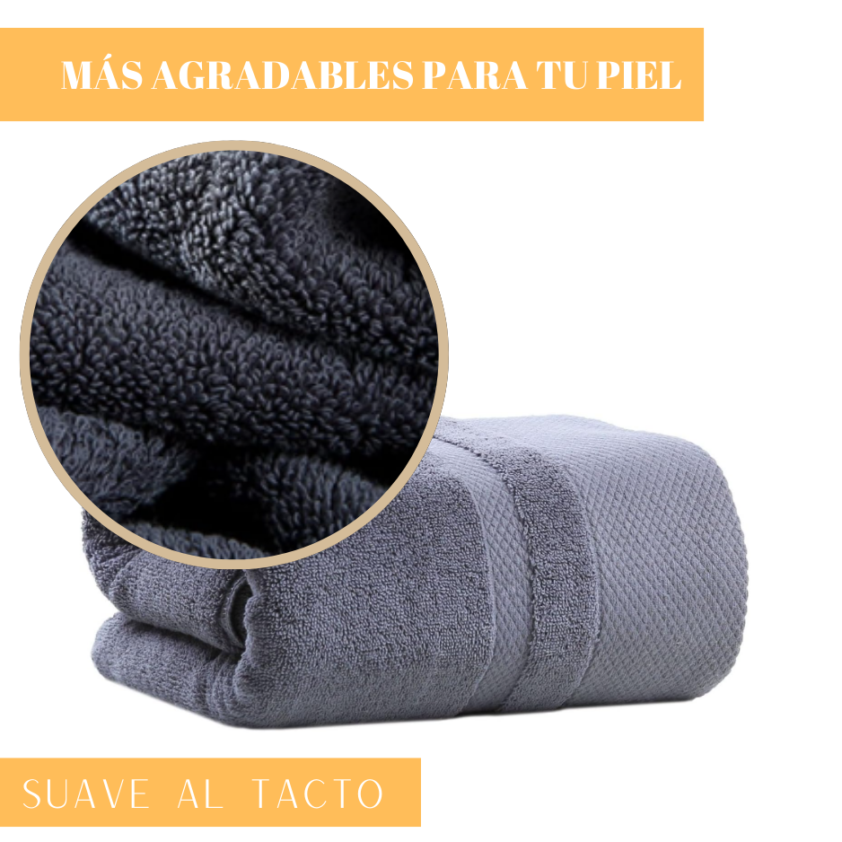 Pack 3 Toalla Cuerpo Mano Cara 100% Algodon Suave Absorbente