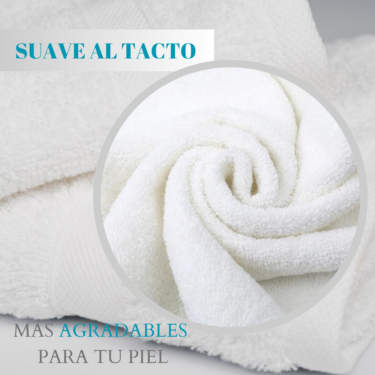 Toalla Blanca De Baño Hotel Spa De Algodón de 370 Gr