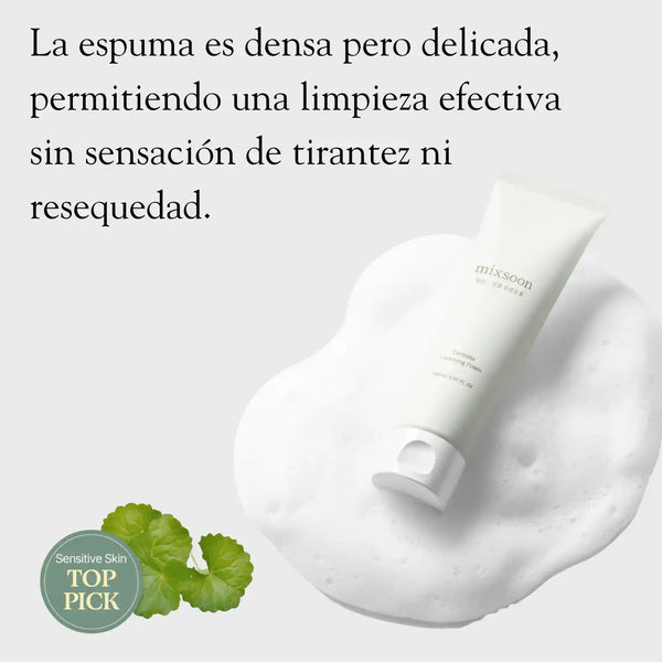 Espuma facial limpiadora de Centella de Mixsoon, producto coreano para cuidado de la piel, en envase de 150 ml.
