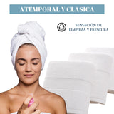Paquete de 4 toallas blancas de mano de algodón para peluquería, hotel y spa, tamaño 35x75 cm, de la marca Enigma Store