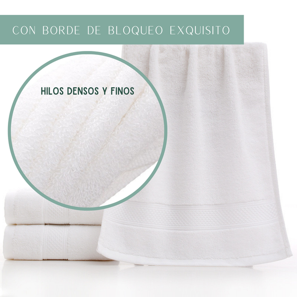 Pack 4 Toalla Blanca Mano Algodon Peluqueria Hotel Spa 35x75