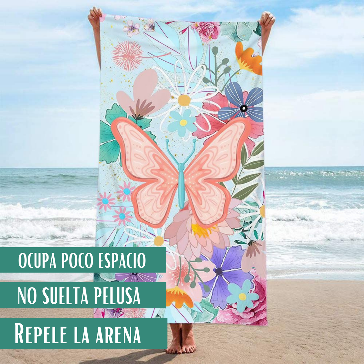 Pack 4 Toallas De Playa De Microfibra Secado Rapido 70x140cm Mujer