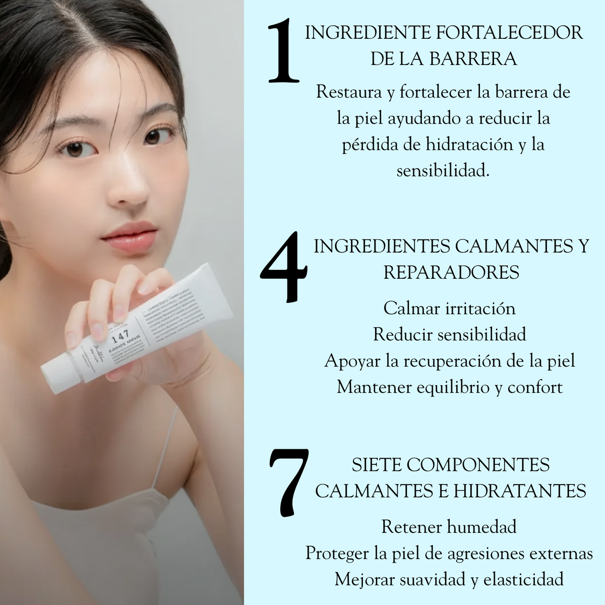 Crema barrera Dr Althea 147 en envase de 50ml, producto coreano de cuidado de la piel, con textura cremosa y envase blanco.