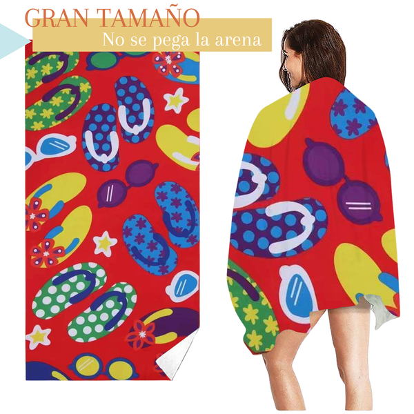 Pack de 2 Toallones De Microfibra Secado Rapido Playa Viaje 90x180 Cm Mujer