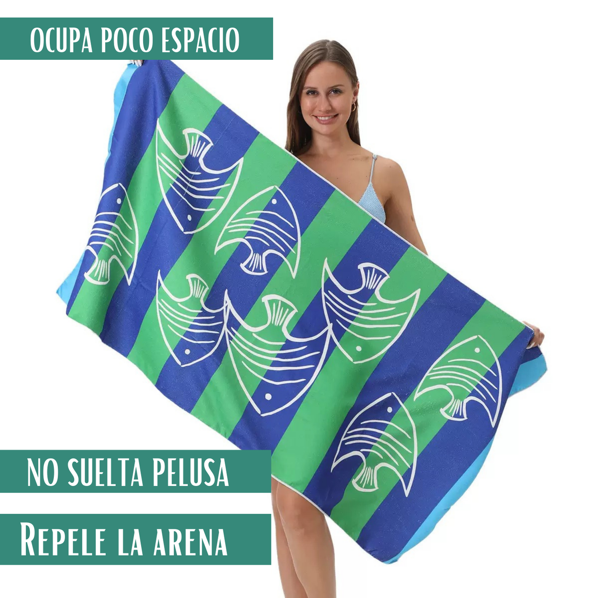 Pack 4 Toallas De Playa De Microfibra Secado Rapido 70x140cm Hombre