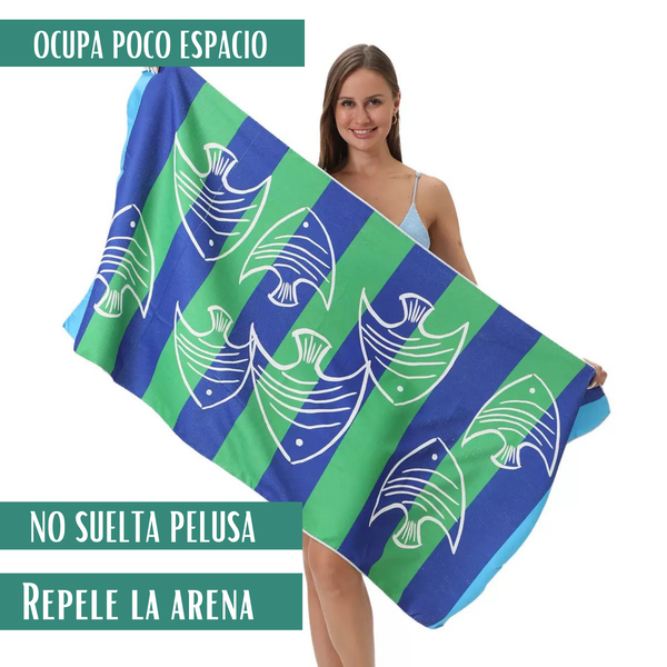 Pack 4 Toallas De Playa De Microfibra Secado Rapido 70x140cm Hombre