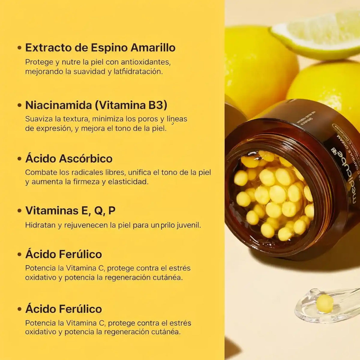 Crema facial Medicube Deep Vita C en frasco de 55 g, crema coreana hidratante y revitalizante para la piel.