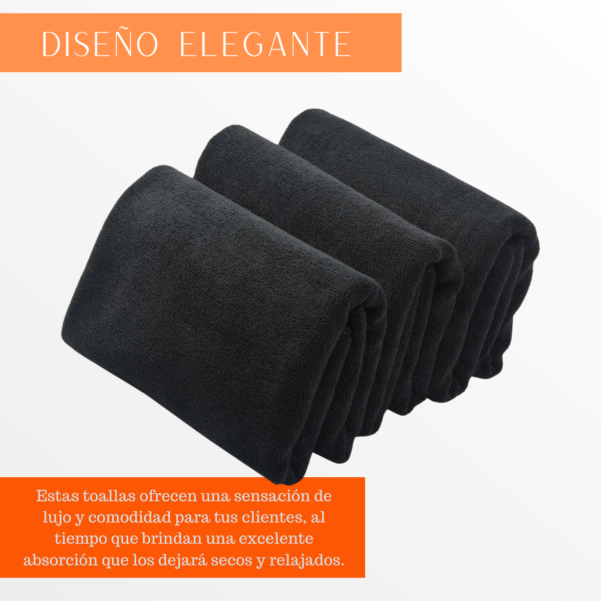 Pack 6 Toalla Negra Peluqueria Hotel Barberia Spa Gym 35x75