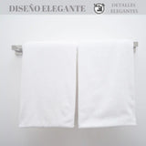 Juego de 2 toallas de baño grandes de microfibra blancas, toallón 90x180cm, en textura suave y absorbente.