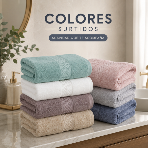 Pack De 3 Toallas De Baño Algodon De Cuerpo 70x140cm de 450grs
