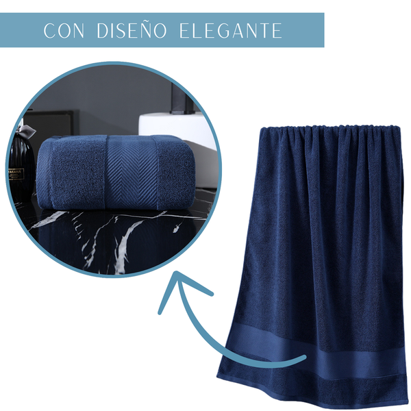 Pack 3 Toallas Baño Hotel 100% Algodón De 70x140 Cm 450g