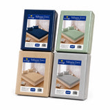 Juego de 4 sábanas ajustables hoteleras de ropa de cama en colores neutros, de marca Enigma Store.