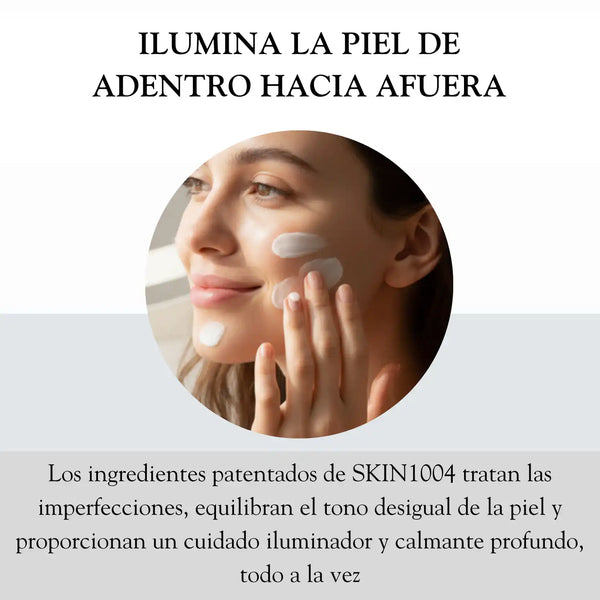 Crema coreana SKIN1004 Tone Brightening Capsule de 75ml en envase con cápsulas y textura cremosa.