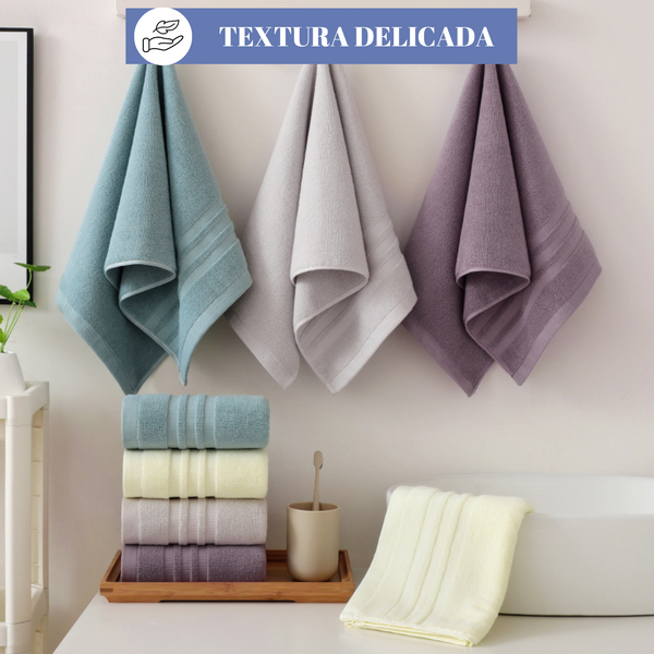 Pack 3 Toallas Baño Hotel 100% Algodón De 70x140 Cm 450gr