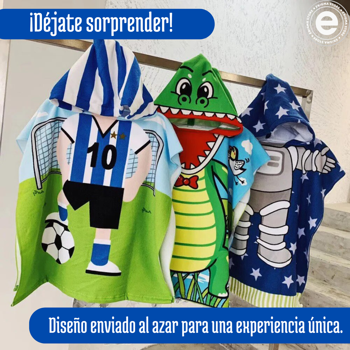 Toalla Capucha De Playa tipo poncho microfibra niño