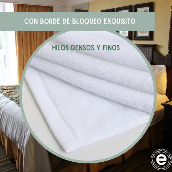 Juego de 3 toallas de baño blancas de algodón de 70x140 cm y 500 g de Enigma Store, suaves y absorbentes para uso diario.