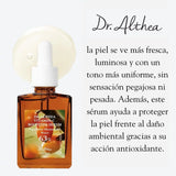 Suero de vitamina C Dr Althea para cuidado facial, envase de 30 ml, muestra la botella con gotero y etiqueta.