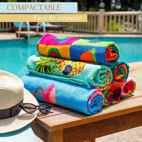 Pack de 2 toallones de microfibra de secado rápido para playa y viaje, tamaño 90x180 cm, de la marca Enigma Store.