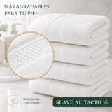 Pack de 4 toallas blancas de mano de algodón de 35x75 cm, ideales para peluquería, hotel y spa, de la marca Enigma Store.
