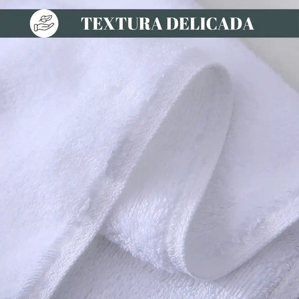 Pack de 4 toallas blancas de algodón para baño, tamaño 75x35 cm, 130 g, ideales para hotel y uso doméstico.