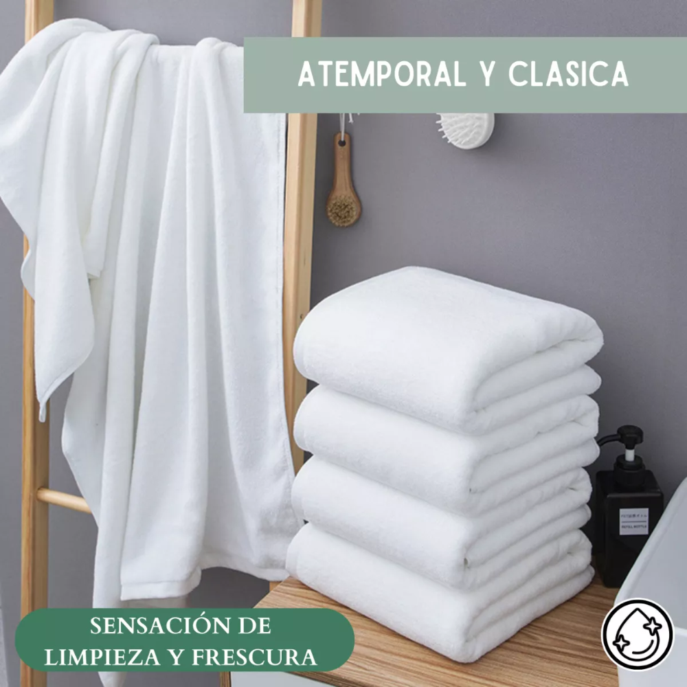 Toalla Blanca De Baño Hotel Spa De Algodon De 70x140 500 Gr