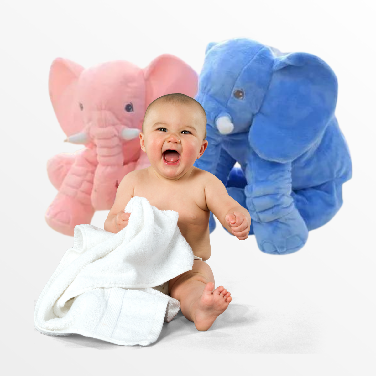 Peluche Almohada De Apego Para Bebe Elefante Gigante Suave