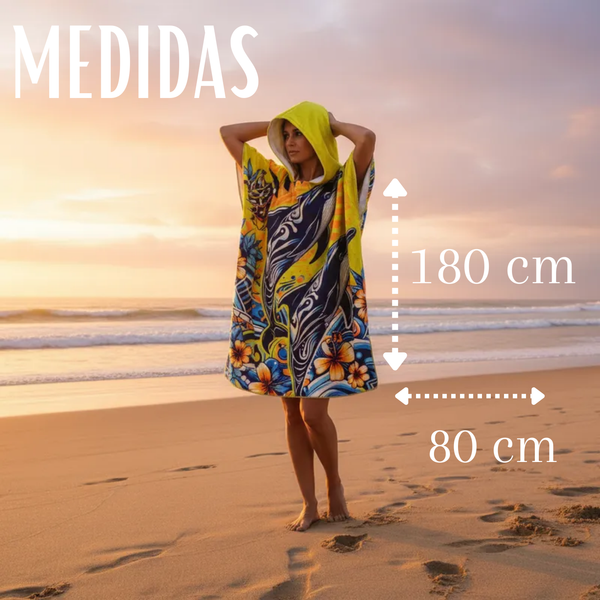Toalla con capucha y broches tipo surf poncho para mujer, toalla de playa para adultos de la marca Enigma Store