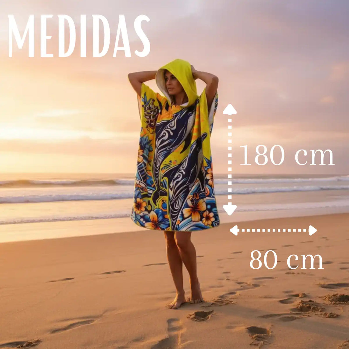 Toalla con capucha y broches tipo surf poncho para mujer, toalla de playa para adultos de la marca Enigma Store