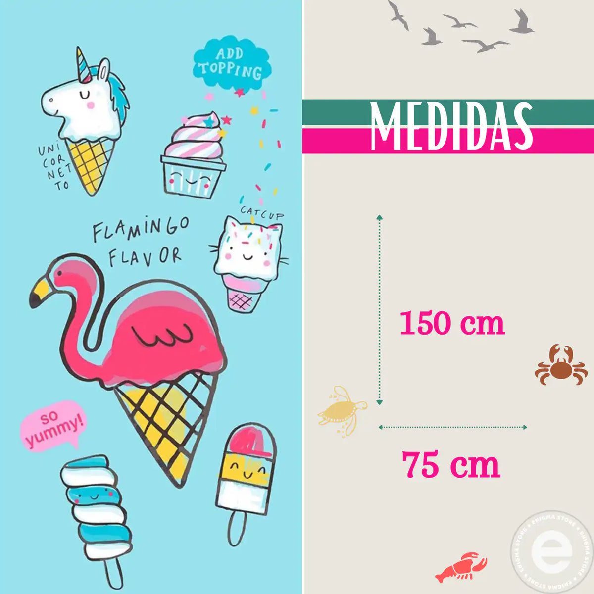 Toalla para mujer de microfibra de secado rápido, tamaño 75x150 cm, ideal para playa y viajes, de la marca Enigma Store.