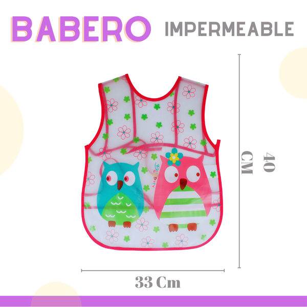 Pack 3 Baberos Sin Manga Impermeable Bolsillo Niña Niño Bebe
