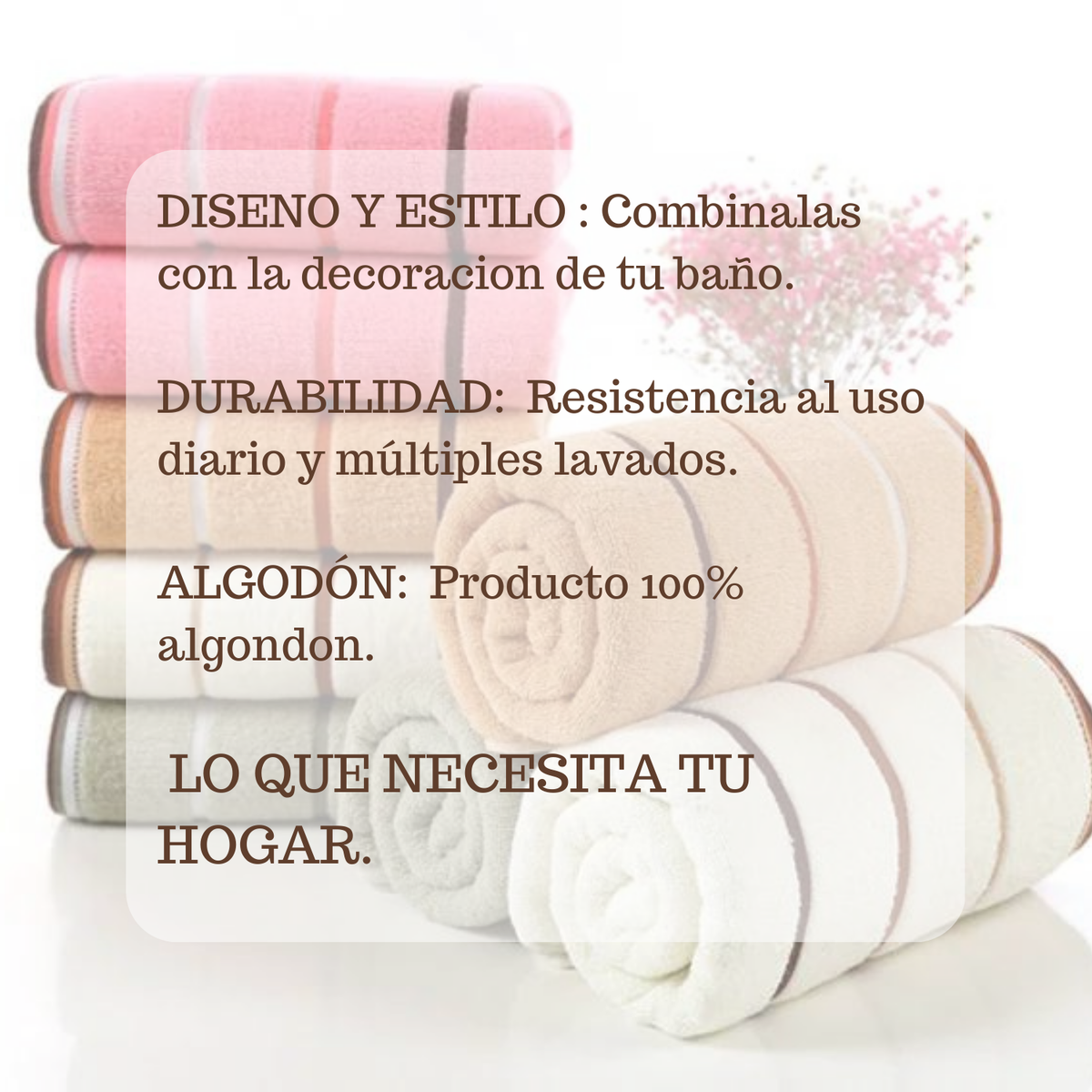 Pack 6 Toallas De Mano Algodon Baño Cocina Hotel Spa 35x75cm