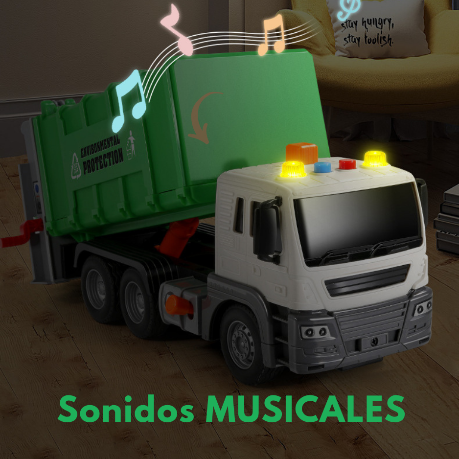 Camion De Basura Recolector Desecho Con Luz Y Sonido