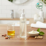 Aceite limpiador de frijoles Mixsoon, producto de cuidado facial coreano en botella de 195ml con envase transparente y etiqueta.