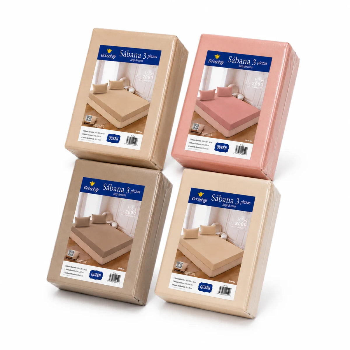 Juego de 4 sábanas ajustables hoteleras de ropa de cama Enigma Store, con elásticas y resistentes para cama doble.
