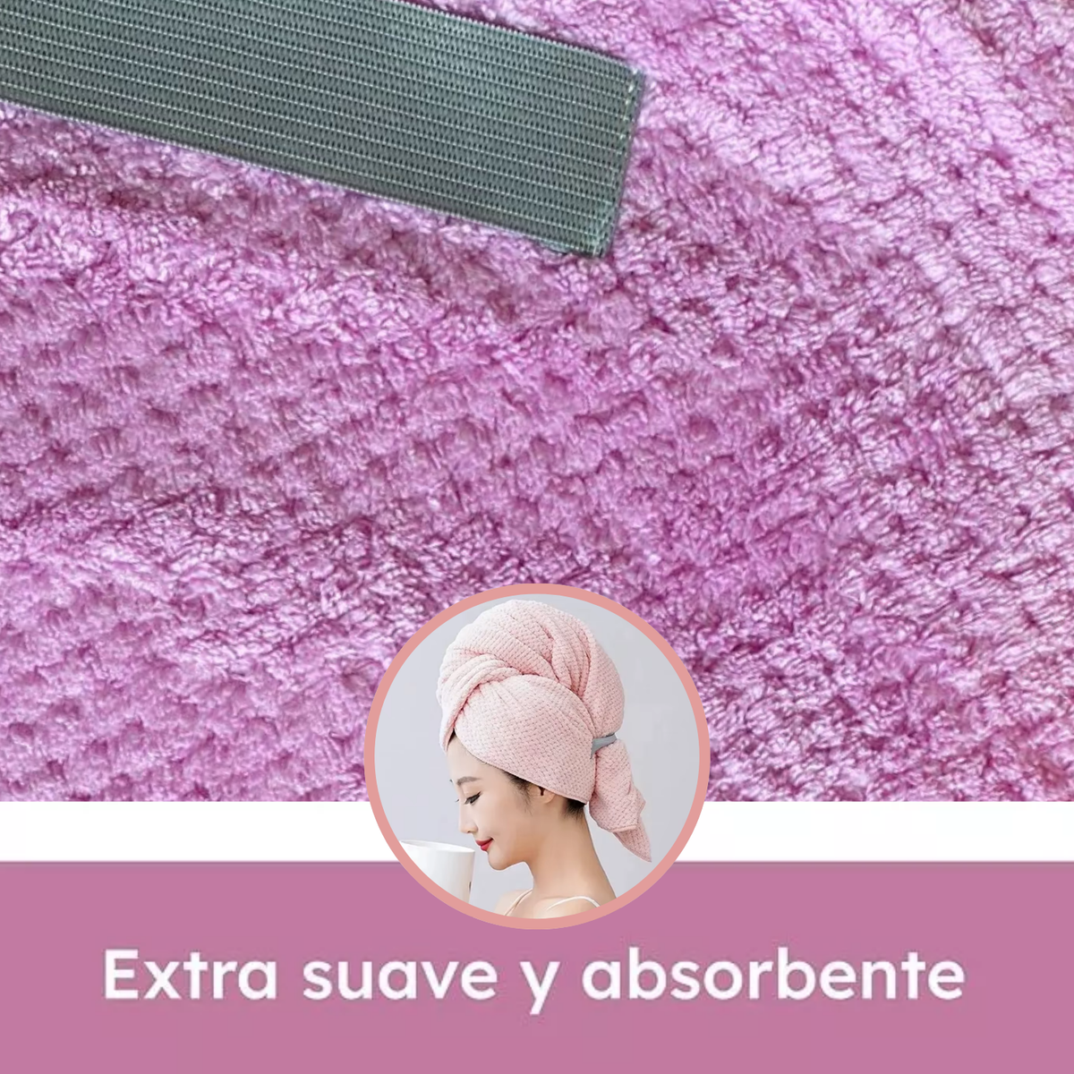 Toalla Secado De Pelo Súper Absorbente Microfibra 60x105 Cm