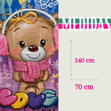 Pack de 4 toallas de playa de microfibra secado rápido de 70x140 cm para mujer, con colores vibrantes y diseño compacto.
