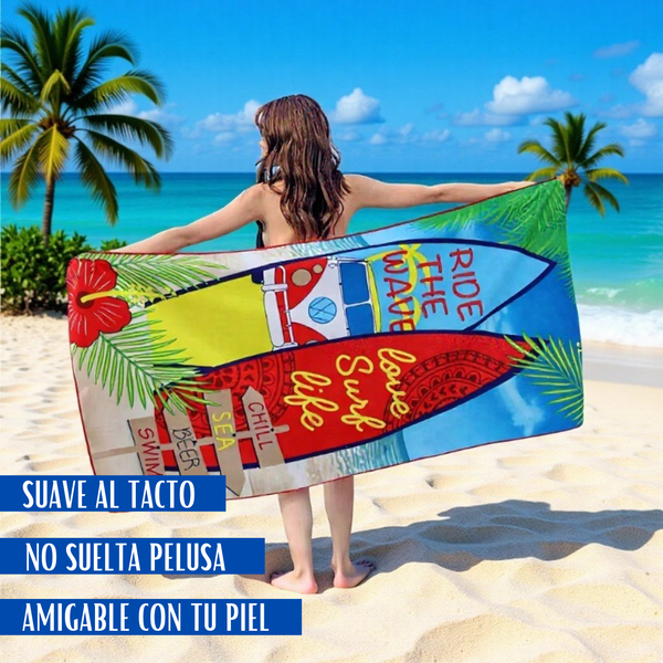 Pack de 2 Toallones De Microfibra Secado Rapido Playa Viaje 90x180 Cm Mujer