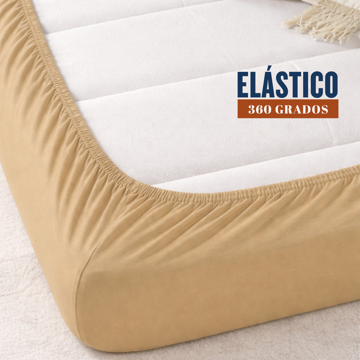 Sábanas ajustables hoteleras turcas Enigma Store en pack de 4, color blanco, con elasticidad para camas.