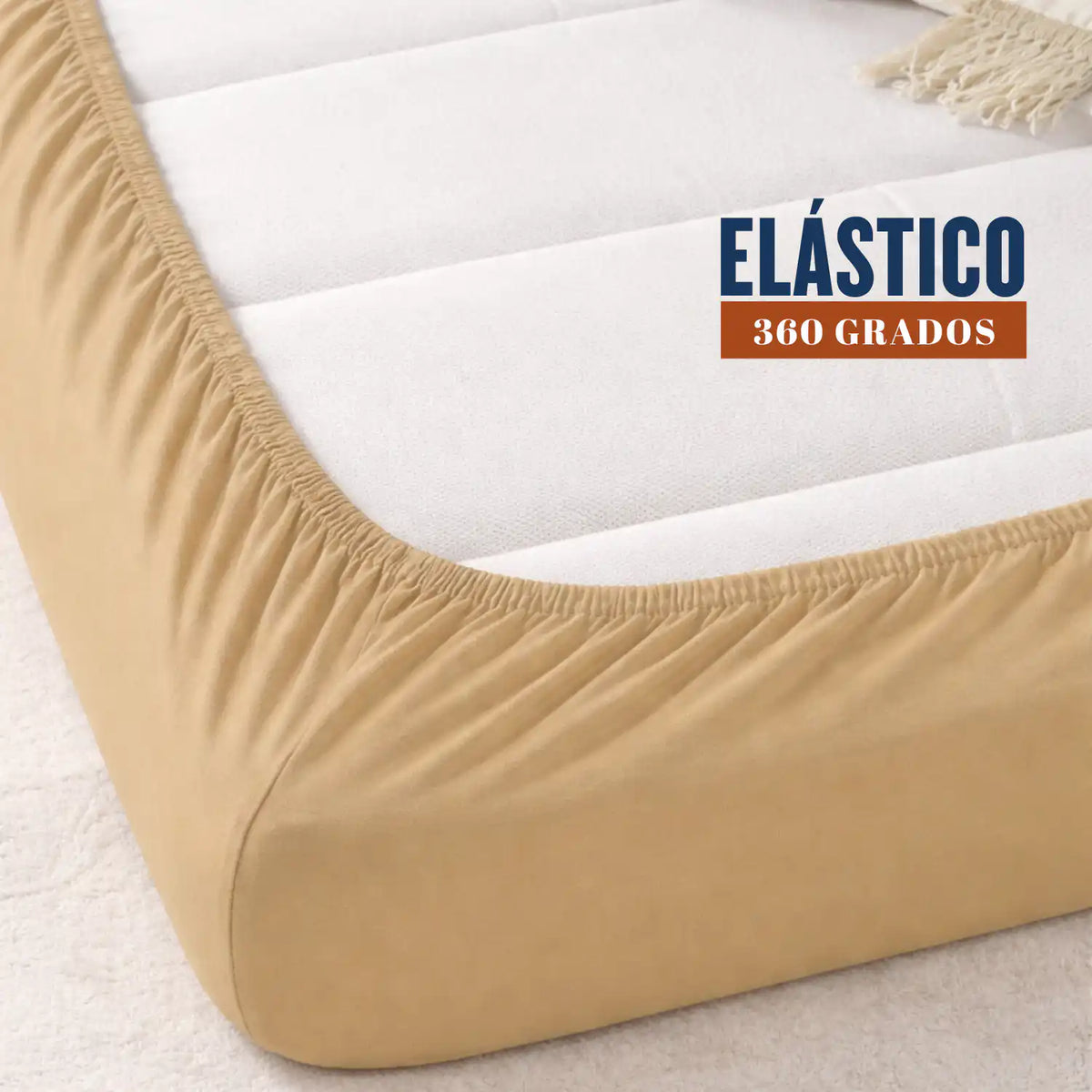 Sábanas ajustables hoteleras turcas Enigma Store en pack de 4, color blanco, con elasticidad para camas.