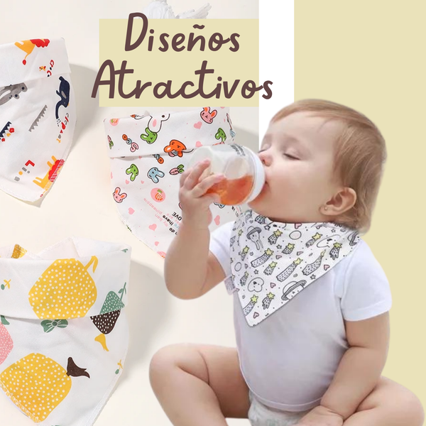 Pack 12 Baberos Bandanas Algodón Para Bebés