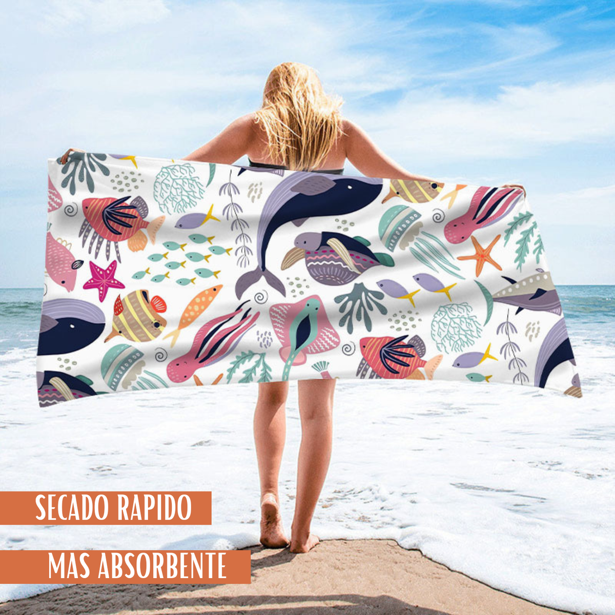 Pack de 2 Toallones De Microfibra Secado Rapido Playa Viaje 90x180 Cm Mujer