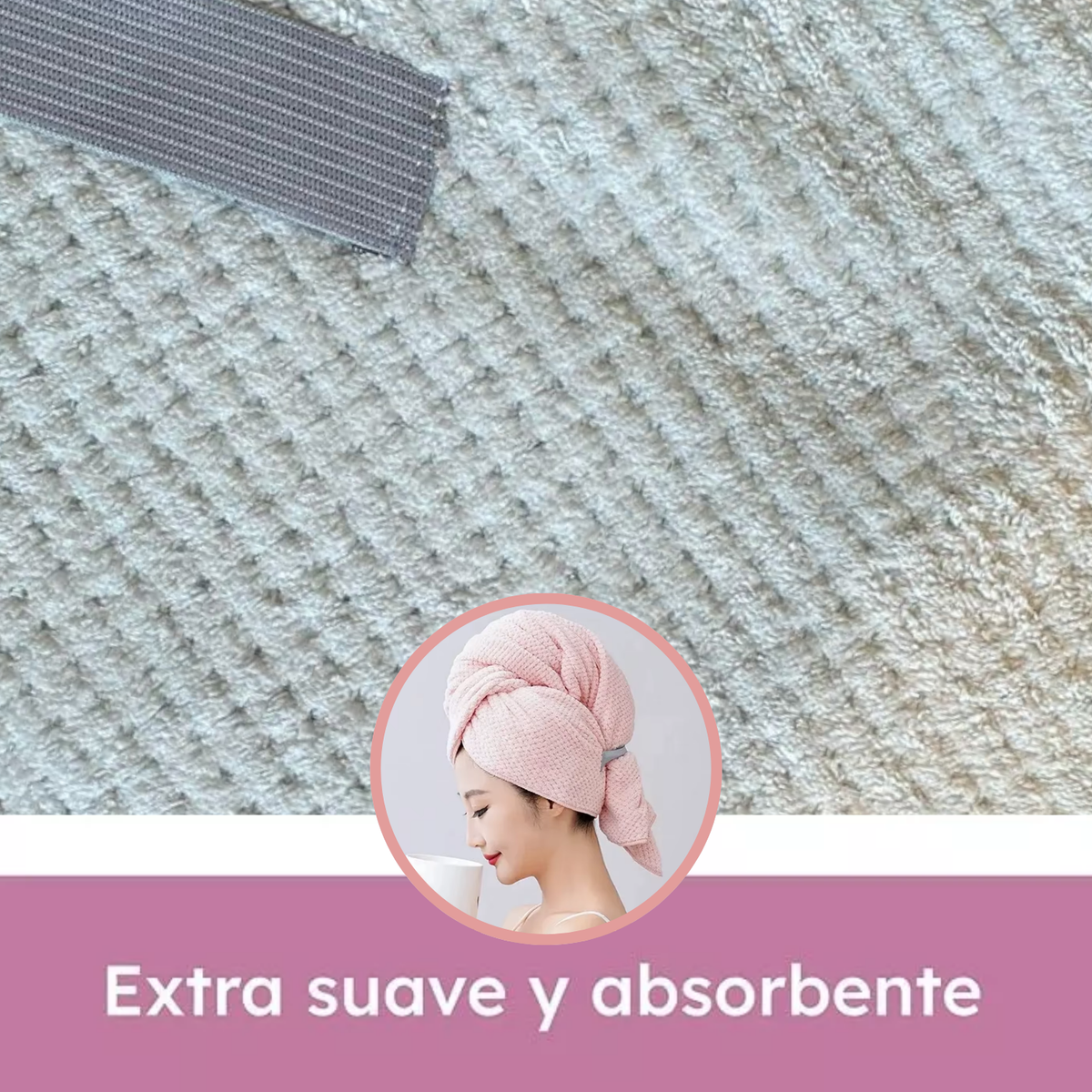 Toalla Secado De Pelo Súper Absorbente Microfibra 60x105 Cm