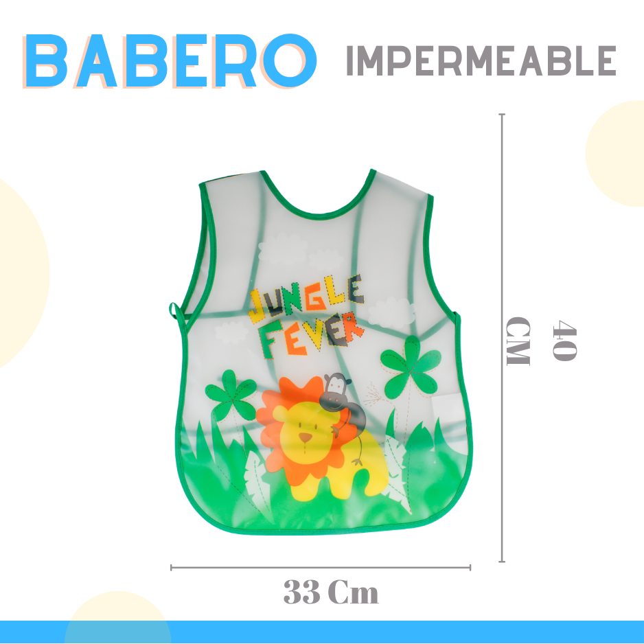 Pack 3 Baberos Sin Manga Impermeable Bolsillo Niña Niño Bebe