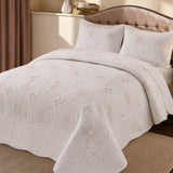 Cubrecama bordado blanco premium de 3 piezas para cama king, con diseño elegante y detalles en el tejido, de Enigma Store.