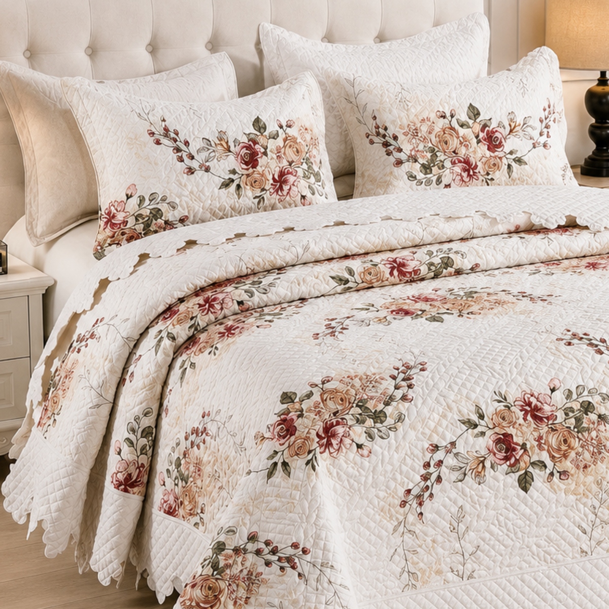Cubrecama Quilt Bordado 5 Piezas