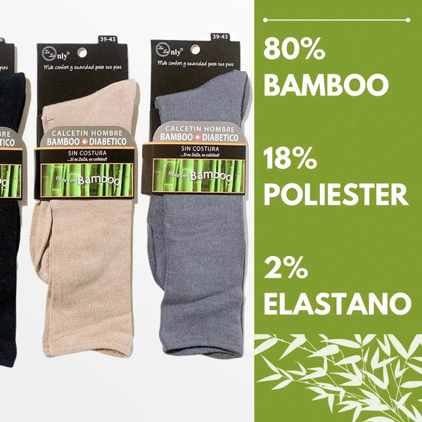 Pack 3 Calcetines Bambú Diabético Sin Costura - Vista 4 | Enigma Store Chile
