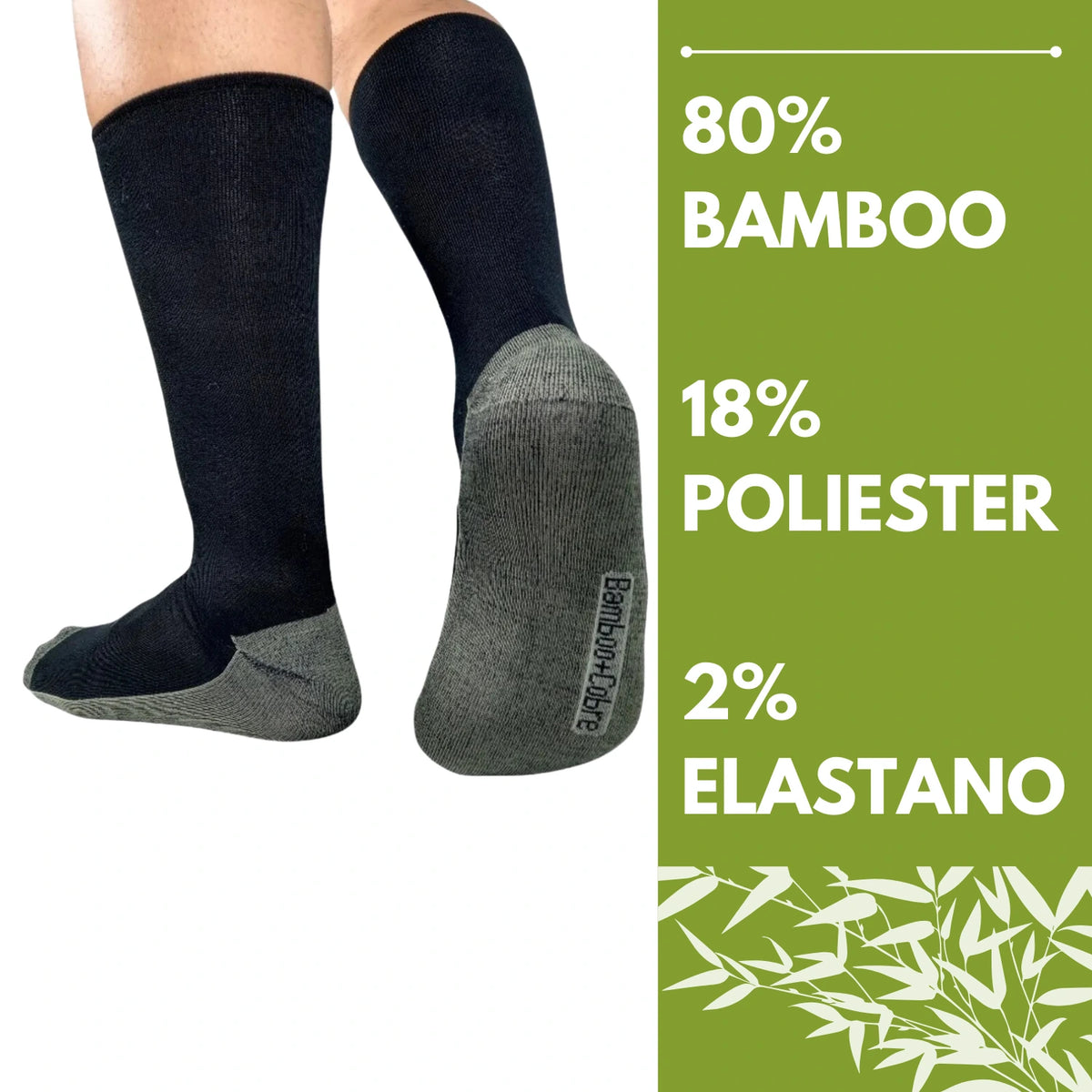 Pack 3 Calcetines Hombre de Cobre y Bambú Diabético Sin Costura