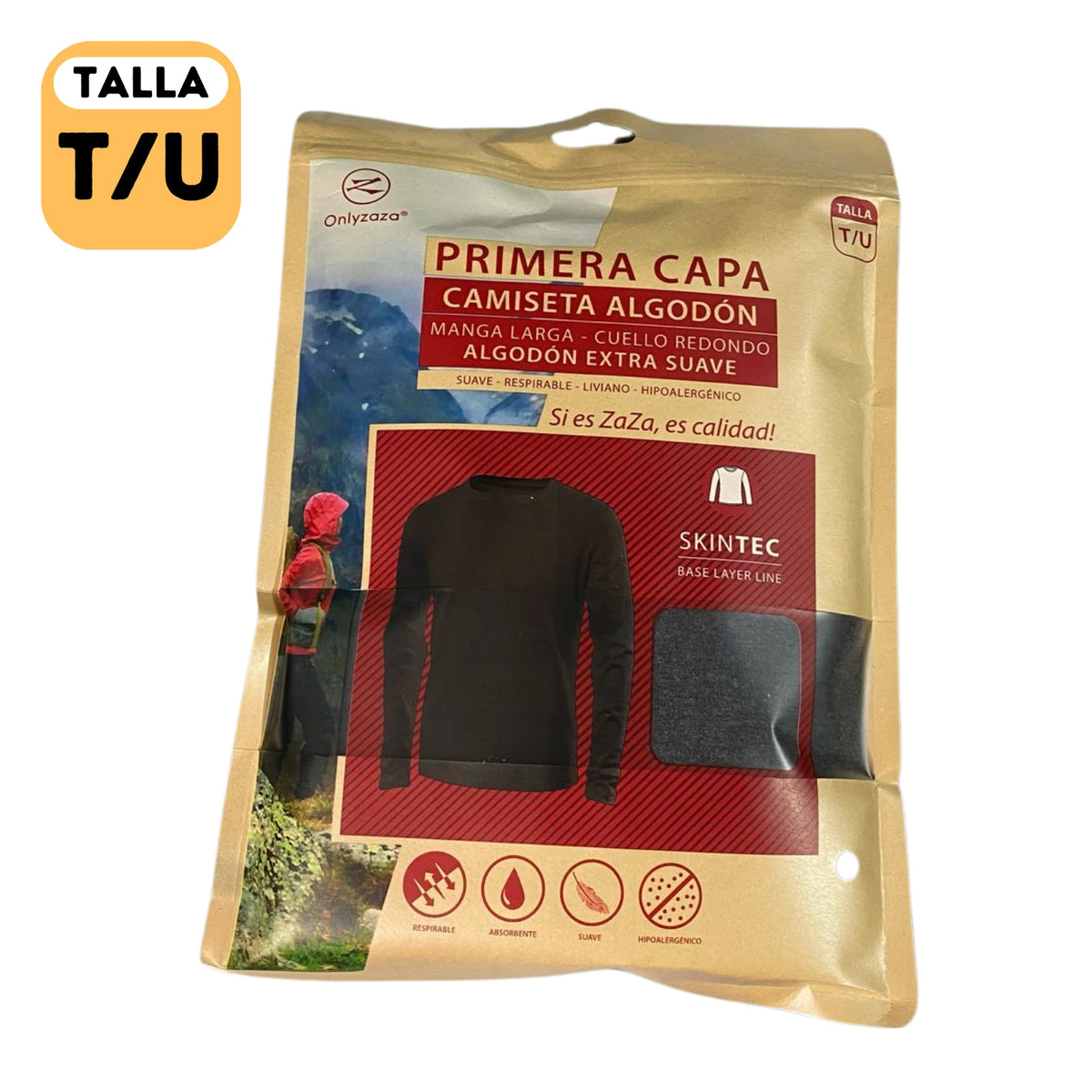 Camiseta Primera Capa Algodón Unisex Manga Larga