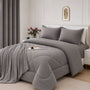 Set Cobertor Queen 7 Piezas Gris Claro